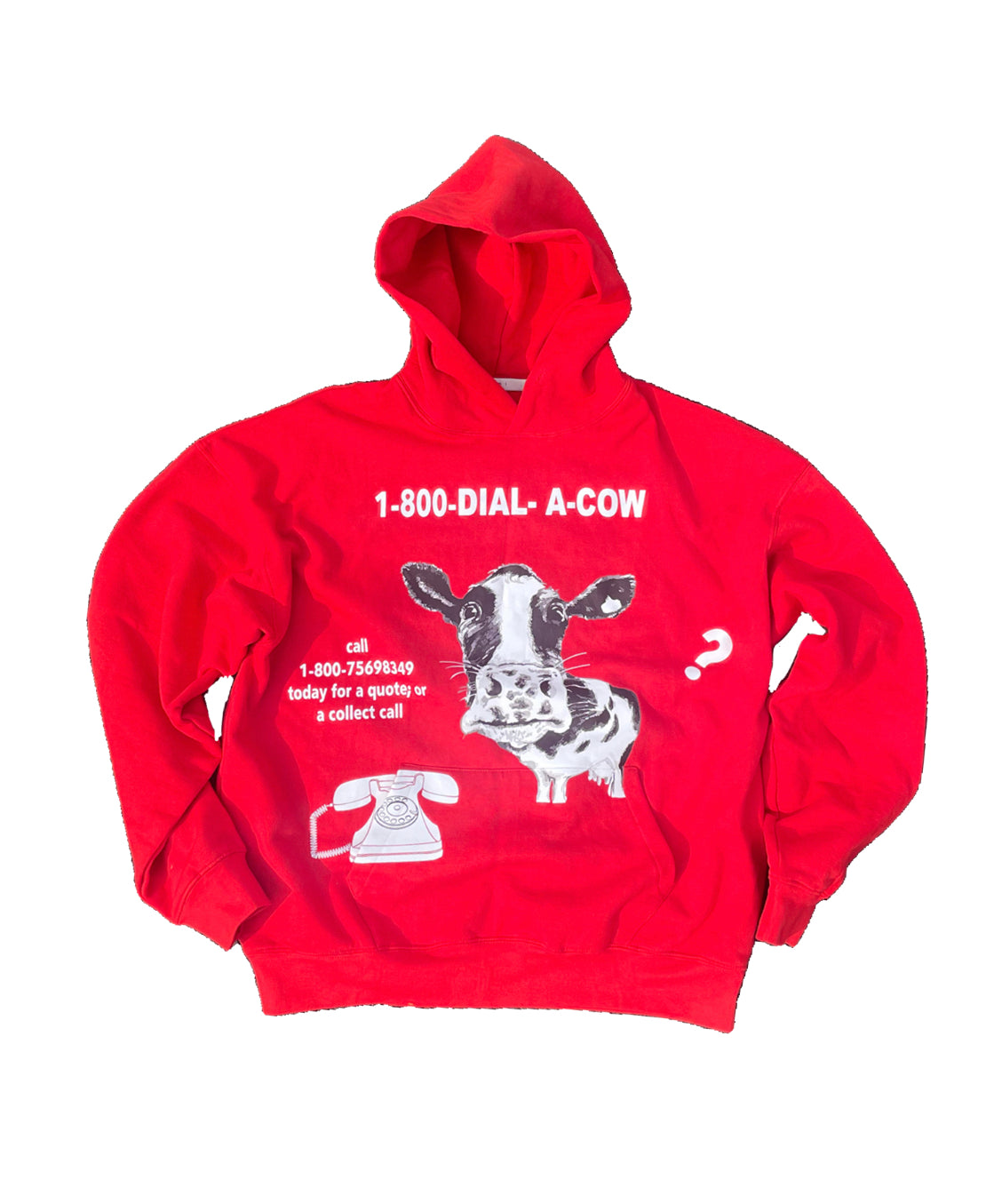 dial-a-cow hoodie (red)