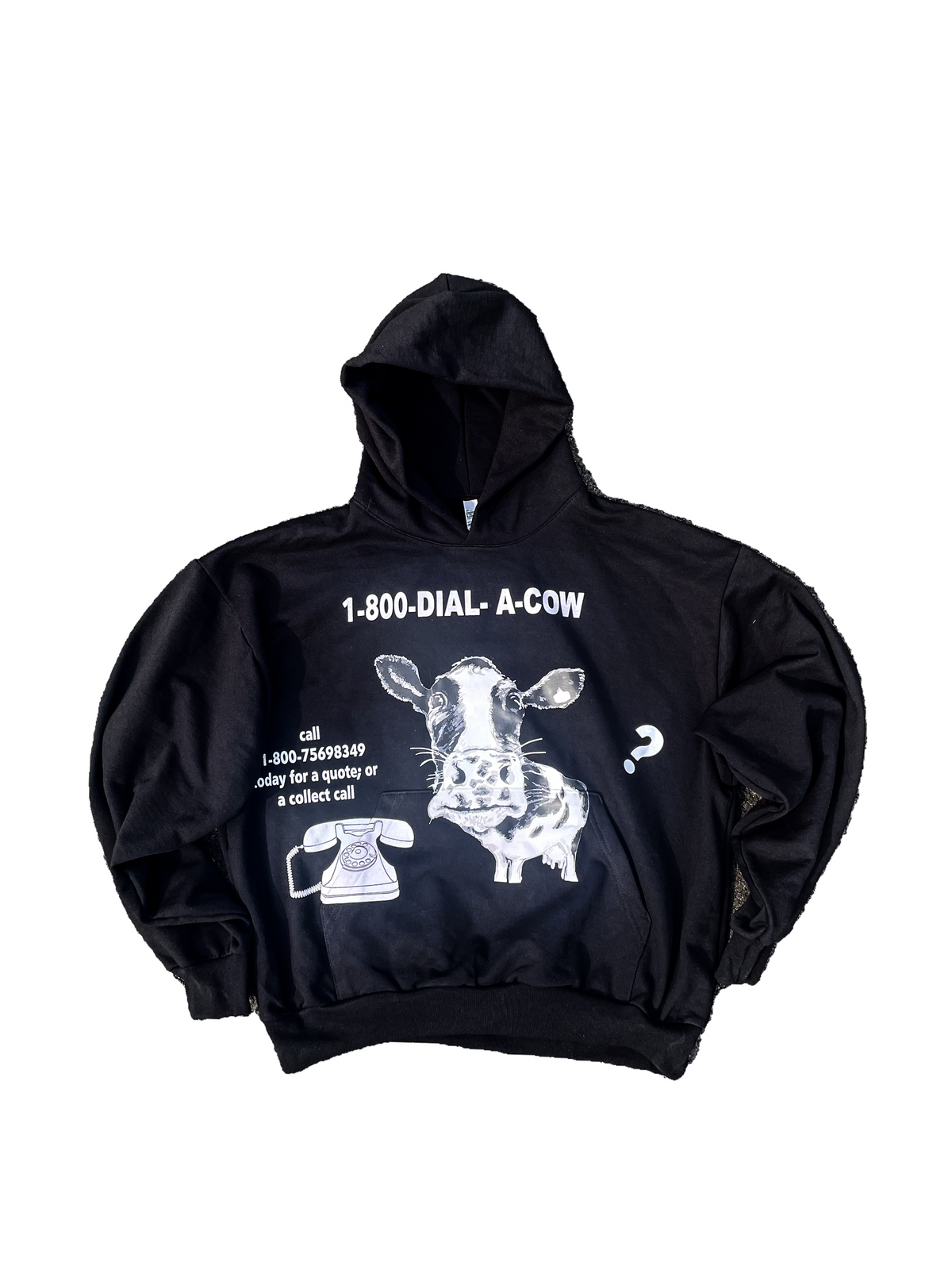 dial-a-cow hoodie (black)
